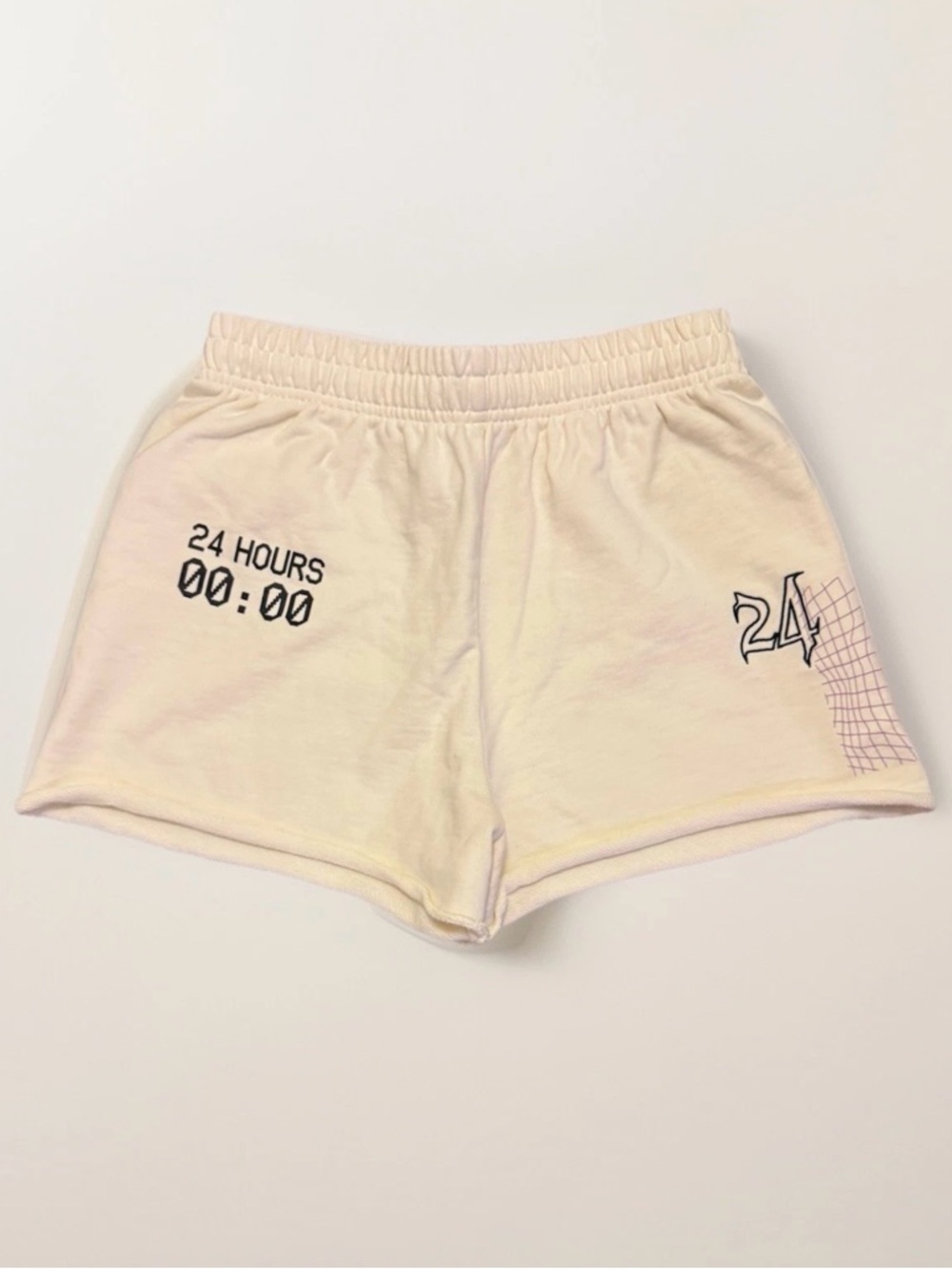 Mayfair The Label Cream Graphic Elastic-Waist Athletic Shorts